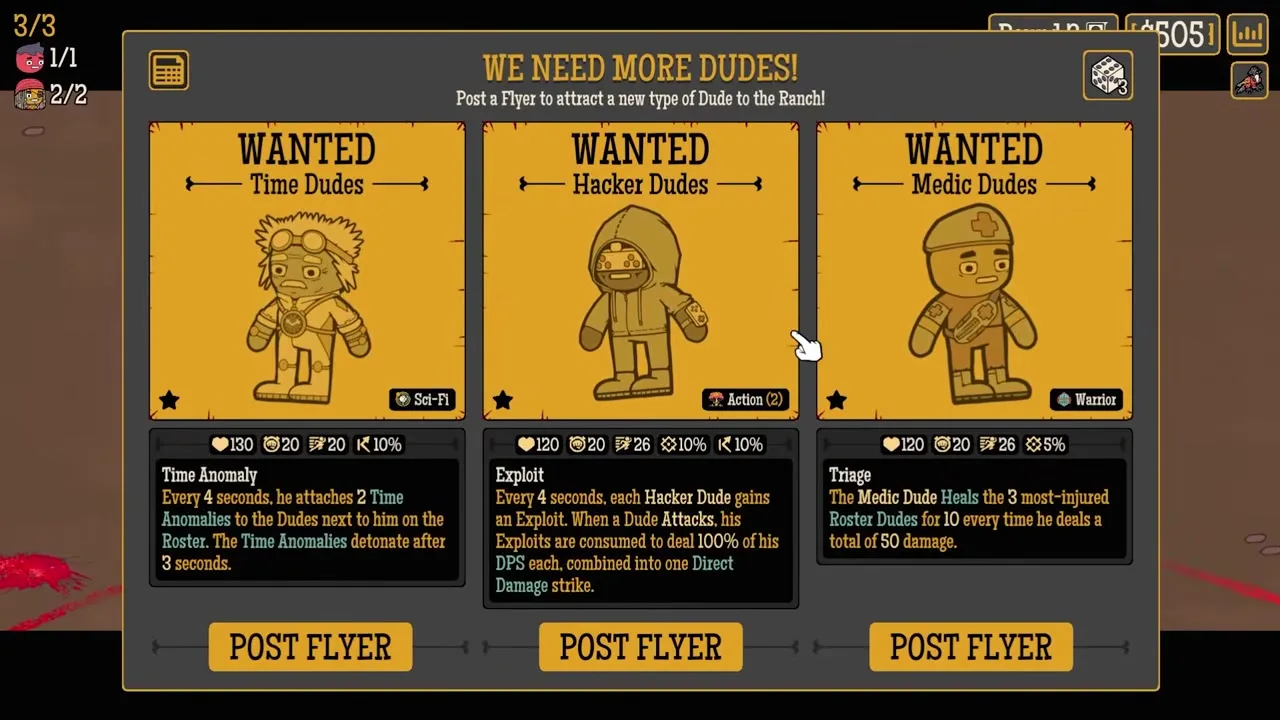 How Many Dudes? shop reroll and gold economy during a Flyer window